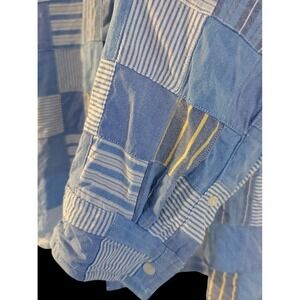 VTG Chaps Ralph Lauren Men Shirt XXL Patchwork Plaid Blue Prep 90s Heavyweight